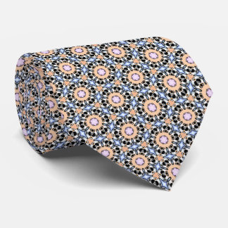 Peach Blue Lilac Circular Flourish Neck Tie Slips