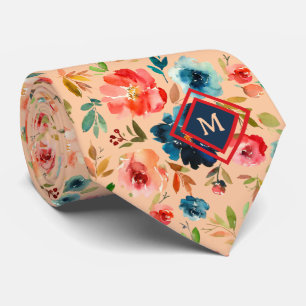 Peach Blue Watercolor Ro Monogram Slips