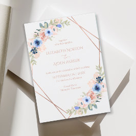Peach Blue Wedding Collection Inbjudningar