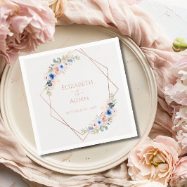 Peach Blue Wedding Collection Pappersservett