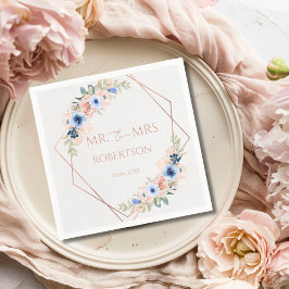 Peach Blue Wedding Collection Pappersservett
