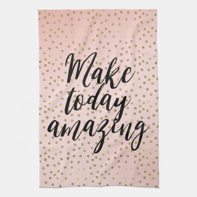 Peach Blush Gold Inspirational Amazing Kökshandduk (Vertikal)