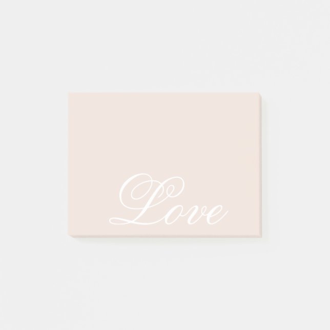 Peach Blush Kärlek Alltid Bröllop Post-it Block (Framsida)