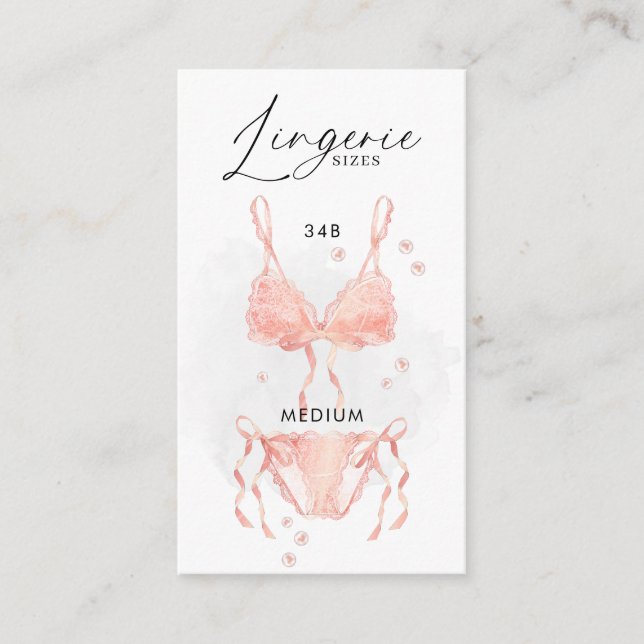 Peach Blush Lingerie Bridal Shower Size  Tilläggskort (Framsida)