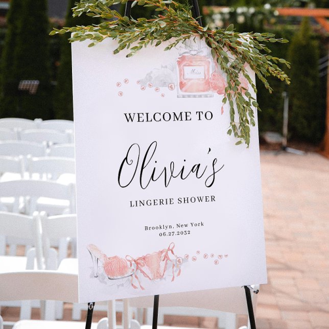 Peach Blush Lingerie Bridal Shower Welcome Poster (Skapare uppladdad)