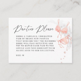 Peach Blush Lingerie Panties Game Bridal Shower Tilläggskort
