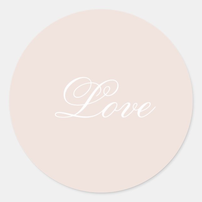 Peach Blush Love Always Wedding Runt Klistermärke (Framsida)