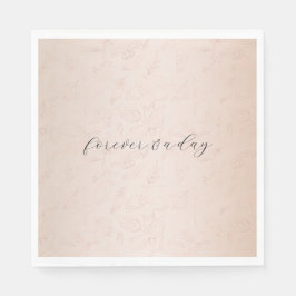 Peach Blush Subtle Floral Bridal Shower Pappersservett