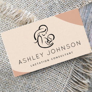 Peach Boho Amning Consultant Amning Amning Visitkort