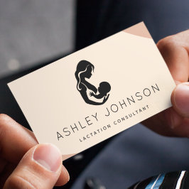 Peach Boho Amtation Consultant Mor Silhouette Visitkort