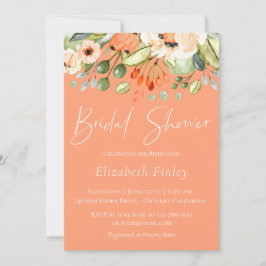 Peach Botanical Inbjudningskort för möhippan