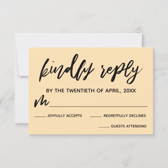 Peach-Bröllop OSA för Blek för handskriftsformat f (Framsida)