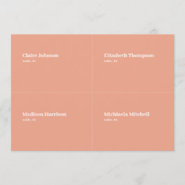 Peach Bröllop Place Card DIY Inbjudningar