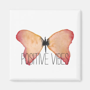 Peach butterfly inspirationcitat magnet