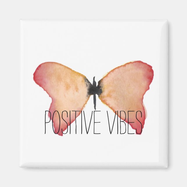 Peach butterfly inspirationcitat magnet (Framsidan)