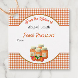 Peach Canning Burk Square Märkre Gåvor Etiketter