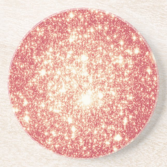 Peach Champagne Stars Underlägg Sandsten (Framsidan)