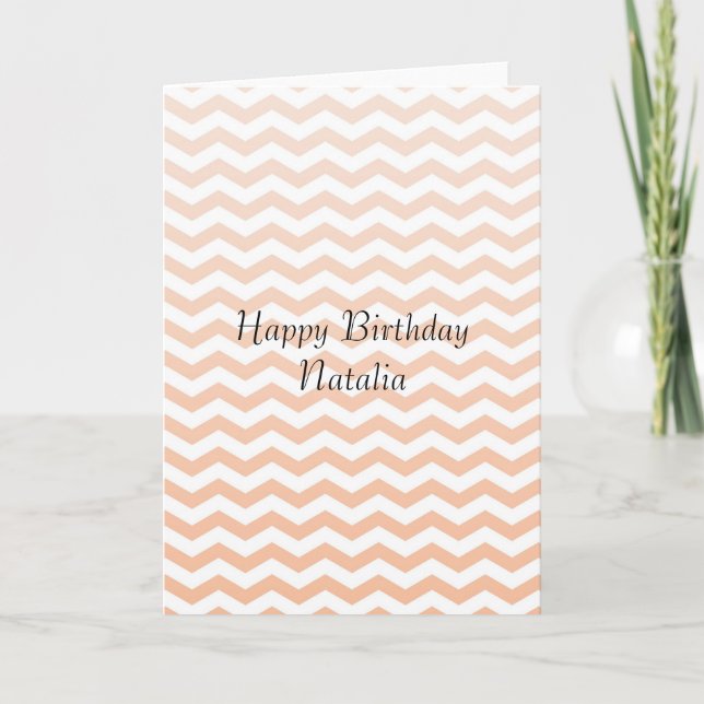 Peach Chevron Kort (Framsida)