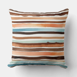 Peach choklad teal rand kudde