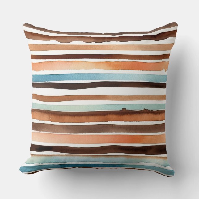 Peach choklad teal rand kudde (Framsida)