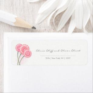 Peach Chrysanthemum Returadress Etikett