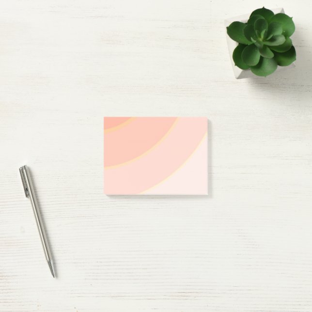 Peach Circular Swirls ombre Post-it Block (Kontor)
