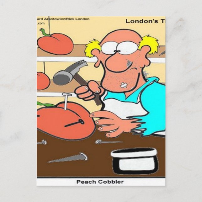Peach Cobbler Funny LTCartoons Vykort (Framsida)