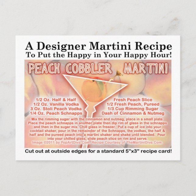 Peach Cobbler Martini Recipe-vykort Vykort (Framsida)