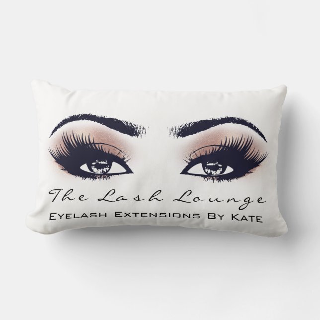 Peach Coral Glitter Spa Makeup Lash Beauty Lumbarkudde (Framsida)