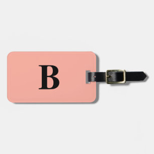 Peach Coral Rosa Monogram Namn Anpassningsbar Girl Bagagebricka