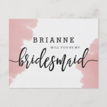 Peach Coral Watercolor kommer du bli min bridessa