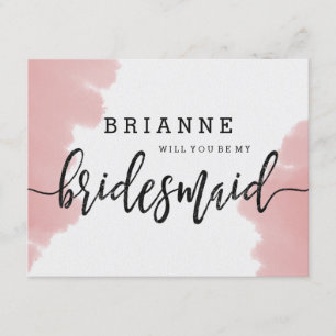 Peach Coral Watercolor kommer du bli min bridessa Inbjudningar