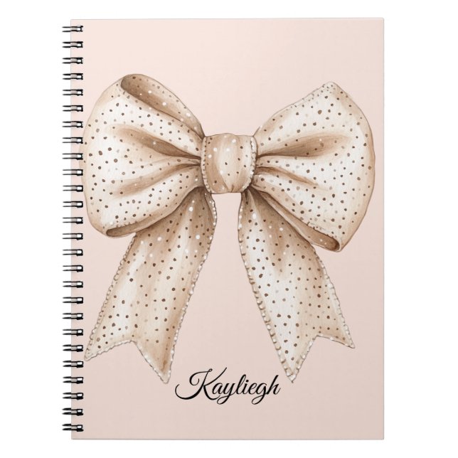 Peach Cream Bow Anteckningsbok (Framsidan)