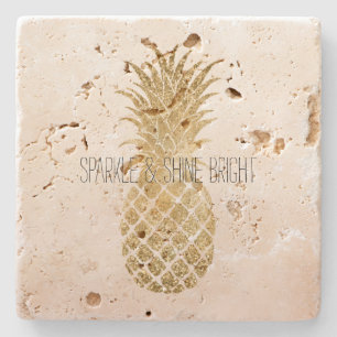 Peach Cream Glitter Glitzy Pineapple Gnistra Stenunderlägg