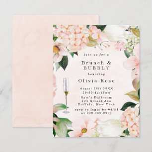Peach Cream Hydrangeas Brunch & Bubly Inbjudan