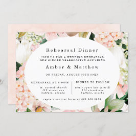 Peach Cream Hydrangeas Tulip Rehearsal Middag Inbjudningar