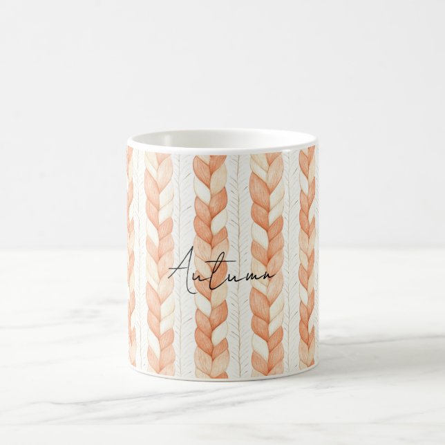 Peach Cream Knot Stripes Kaffemugg (Center)