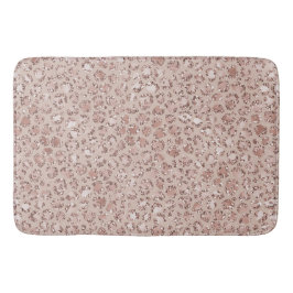 Peach Cream  Leopard Skriv ut Glitter        Badrumsmatta