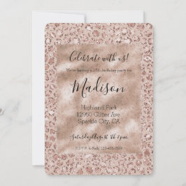 Peach Cream  Leopard Skriv ut Glitter Inbjudningar