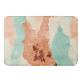 Peach Cream Mint Cowgirl Cowhide Badrumsmatta