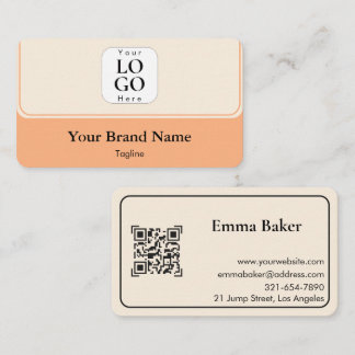 Peach Cream Modern QR-kod Affärsprofil Visitkort