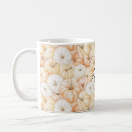 Peach Cream White Orange Pumpkins Kaffemugg