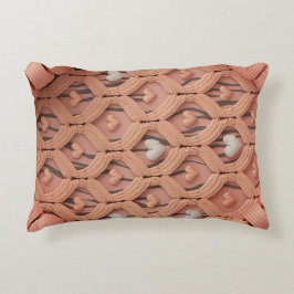 Peach Crochet Tiger Pattern Pillow Cover Prydnadskudde