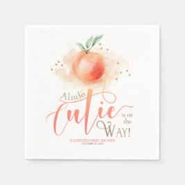 Peach Cutie Baby Shower Pappersservett