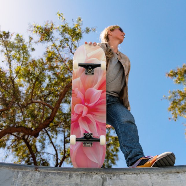 Peach  Dahlia Blommar Mini Skateboard Bräda 18,5 Cm (Utomhus 1)