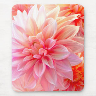 Peach Dahlia Blommar Musmatta