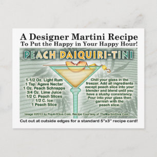 PEACH DAIQUIRI MARTINI MOTTAR POSTCARD VYKORT