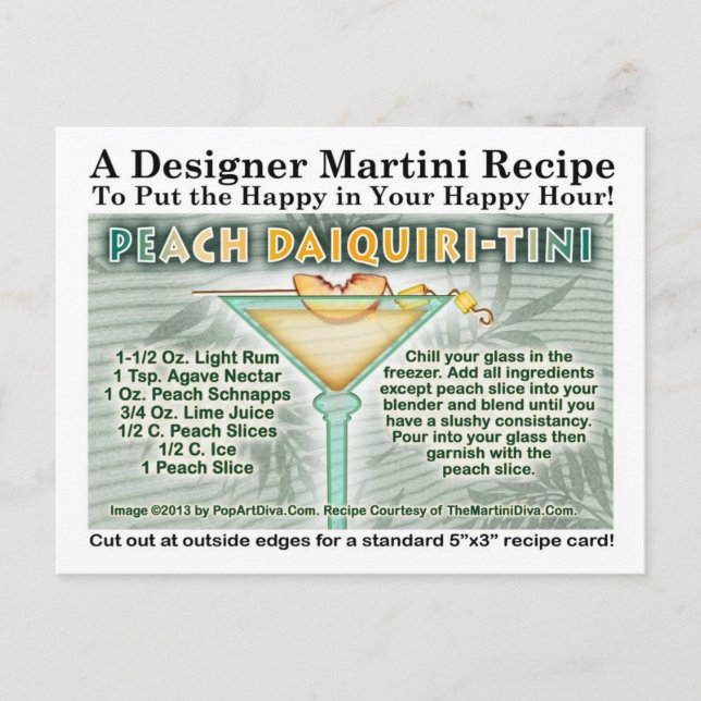 PEACH DAIQUIRI MARTINI MOTTAR POSTCARD VYKORT (Framsida)