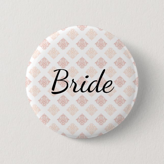 Peach  Damask Bride Knapp (Framsida)