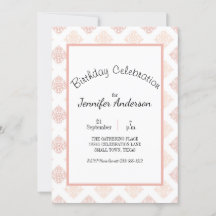 Peach Damask Sweet 16 Birthday